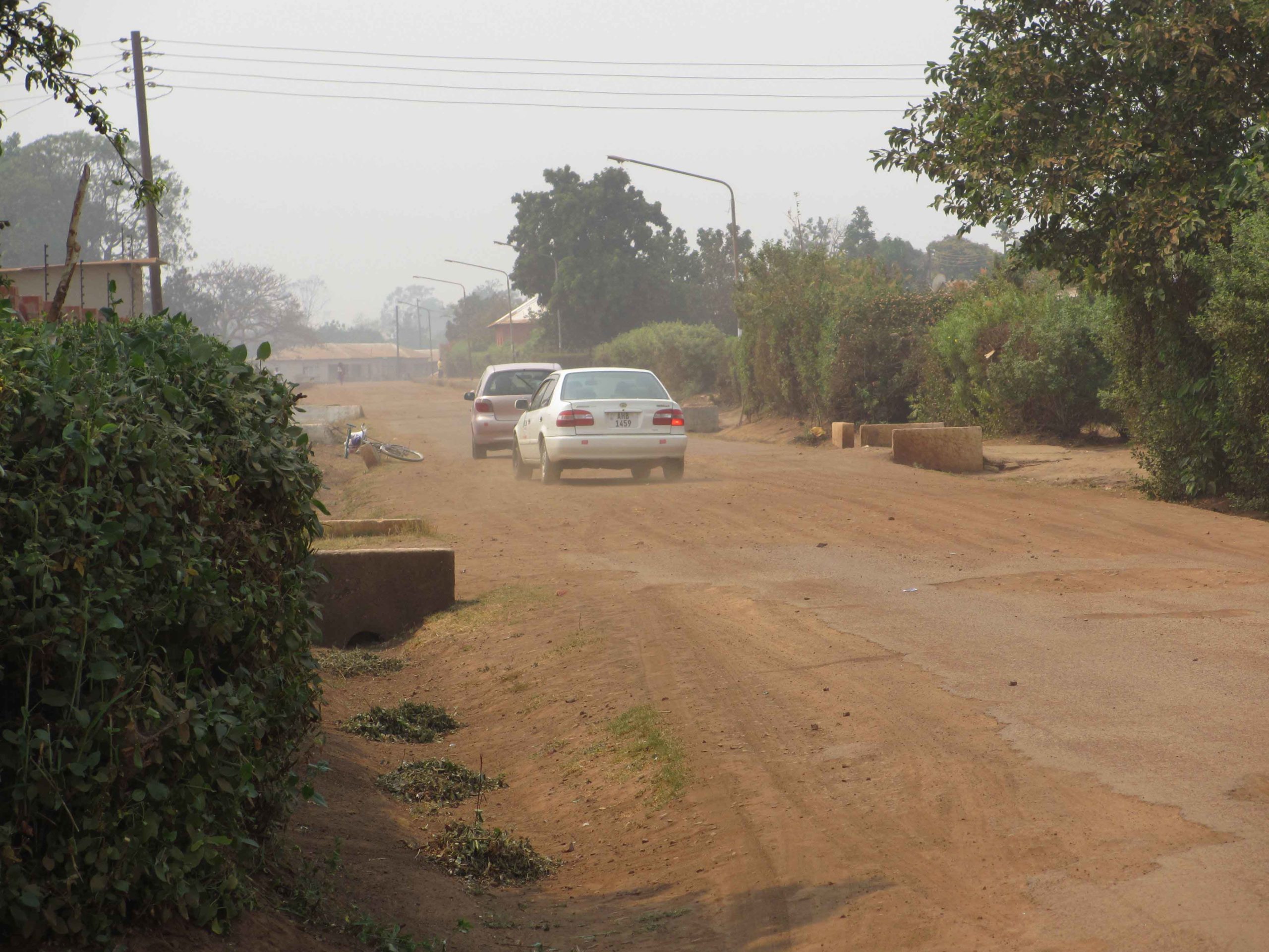 Kabwe cars dusty road