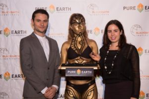 Actor Shiloh Fernandez with Caroline Dweck of Stephen Dweck.