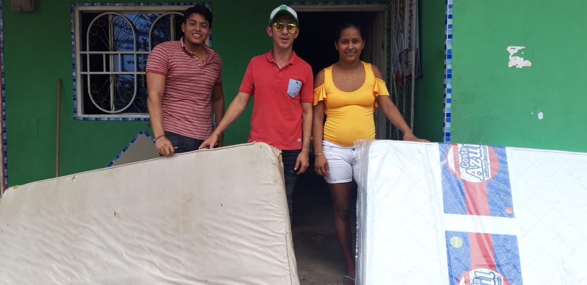 Pure Earth delivering a second load of mattresses to children in Malambo, Colombia